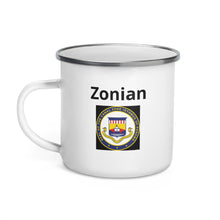 Load image into Gallery viewer, Canal Zone Seal Dark Enamel Mug
