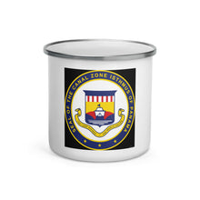 Load image into Gallery viewer, Canal Zone Seal Dark Enamel Mug
