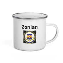 Load image into Gallery viewer, Canal Zone Seal Dark Enamel Mug
